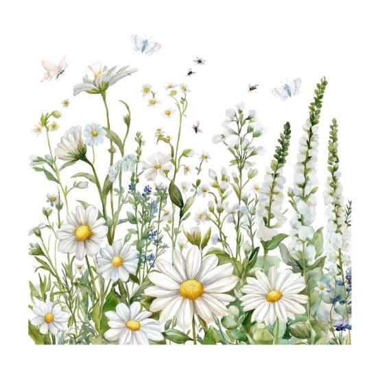 Bílá květinová fólie na okno Odnímatelná vodotěsná PVC květinová statická skleněná nálepka Jarní dekorace okna pro domácnost, kancelář, obývací pokoj