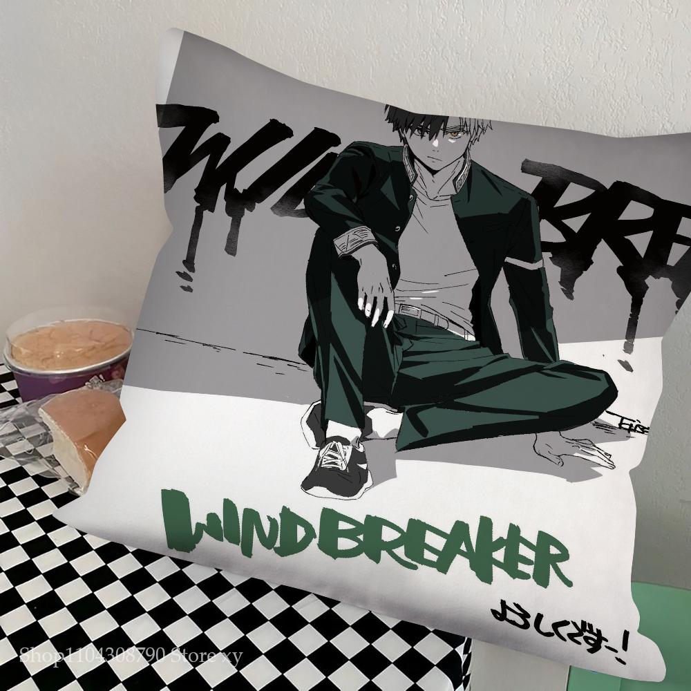 W-WIND B-BREAKER Animationskuddfodral Fyrkantig kudde Sovrum Soffa Fritidskomfortkudde Bil Vardagsrum Hemdekoration