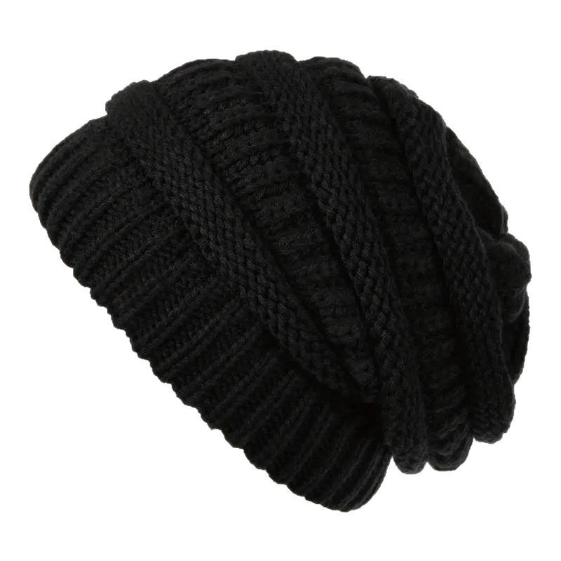 Women's Winter Beanie Hat with Extra-Large Circumference Thickened for Warmth Wide-Circumference Knit Hat Windproof and Cold-Resistant