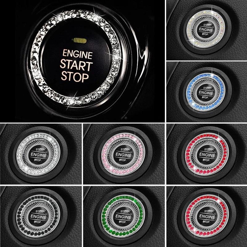 

Crystal Engine Ignition Onekey Start Stop кнопочный переключатель защитный чехол Bling Girls автомобильные аксессуары Декор салона автомобиля
