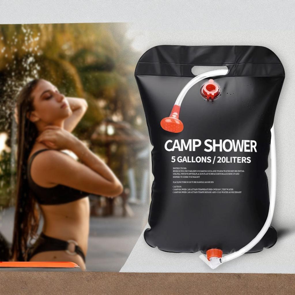 Outdoor Shower Bags 20/40L Foldable Solar Shower Bag Outdoor Bath Water Bag Camping Sun Compact Heated Water Shower Bags Scrubbi