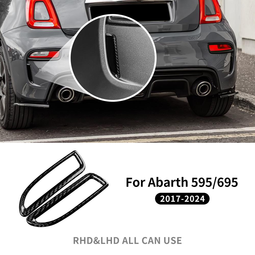 Real Hard Carbon Fiber Sticker For Abarth 595 695 2017 2018 2019 2020 2025 2025 2025 2025 Car Rear Side Air Intake Frame 1Pair