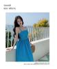 Yunnan Dali Women's Beach Dress - Sanya Vacation French Sling Long Dress