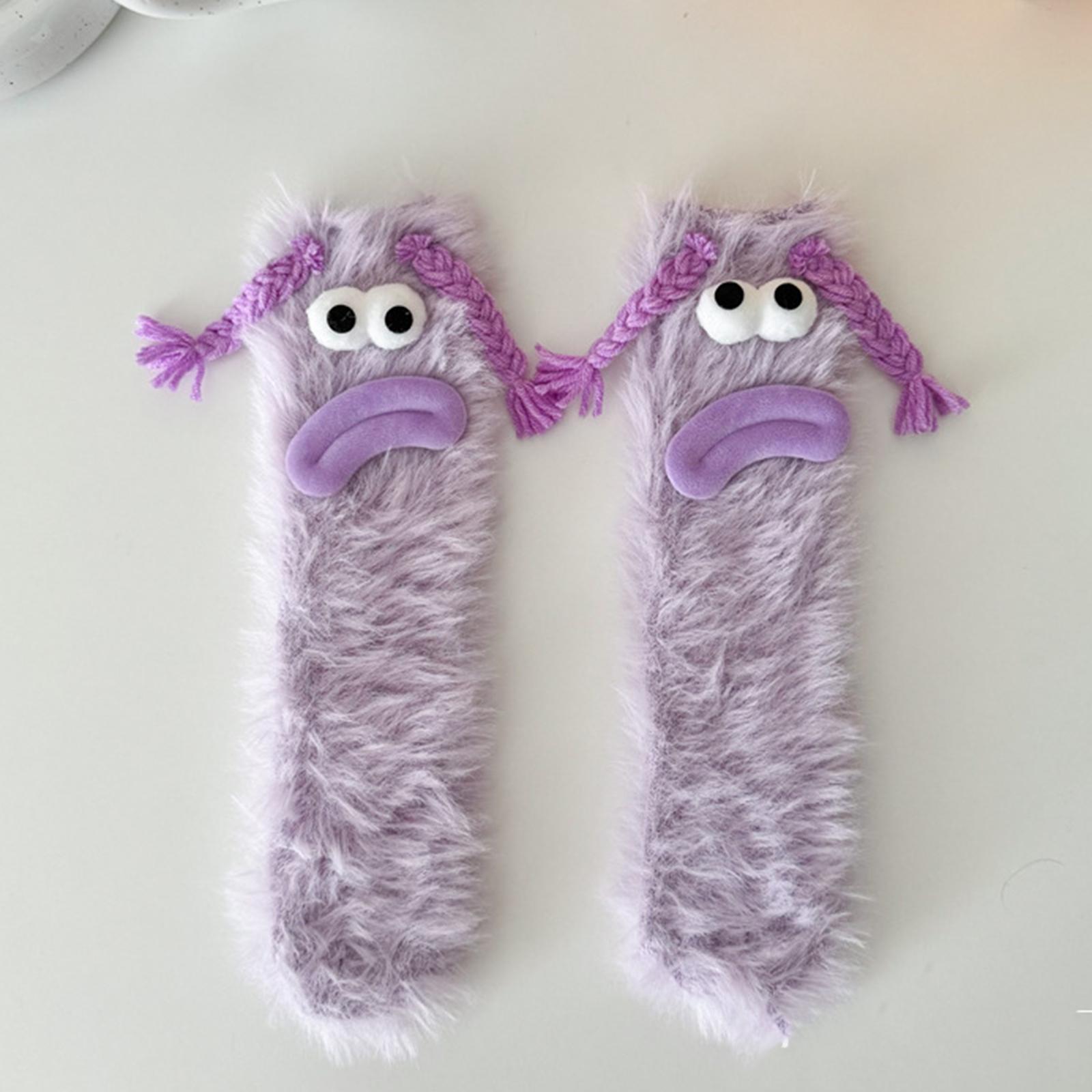

Parent Child Socks Cartoon Big Sausage Mouth Floor Socks Cute Plush Warm Parent-child Socks One Size