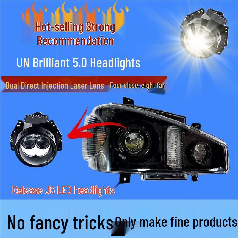 Jiefang J6 Headlight Assembly: Super Bright LED Dual Lens for J6, J6P, J6M - New Style. Left Laser Beam
