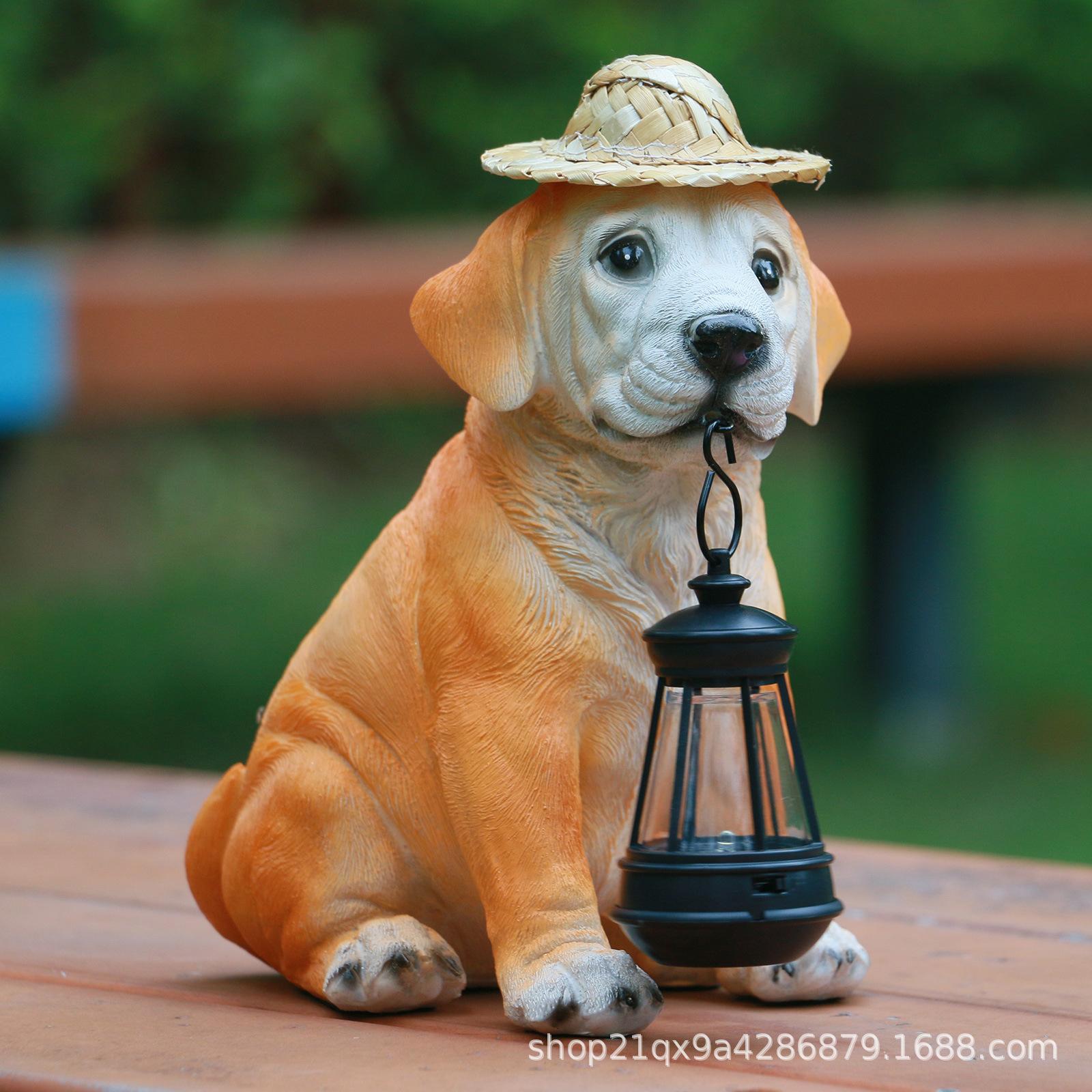 

JYL TS/170,Hot Resin Animal Dog Figurine Garden Decor Outdoor Solar Light Garden Festival Gift One Size королева синий