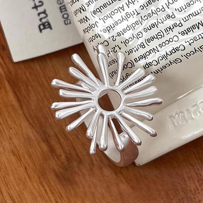 1 buc Inele Argintiu Foc de Artificii cu Linii Decupate Irregulate pentru Femei, Cupluri, cu Simț Unic al Designului, Accesorii Bijuterii Clasice de Petrecere, Cadou