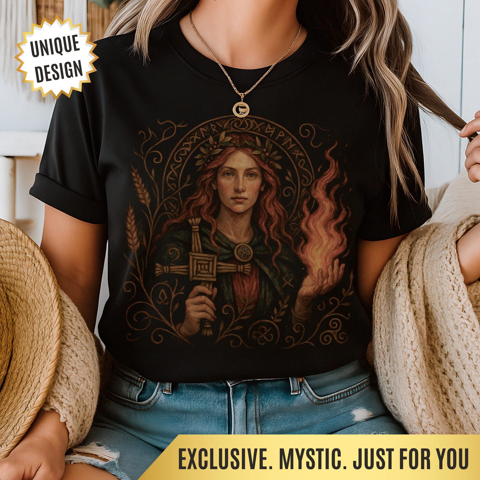 Brigid Celtic Goddess T-Shirt Pagan Witchcore Tee Gift for Witches, Irish Mythology Lovers Shirt, Divine Feminine Shirt, Spiritual Gift 2XL