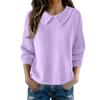Women's Fashionable Long-sleeved -color Pullover Knitted Sweater Top