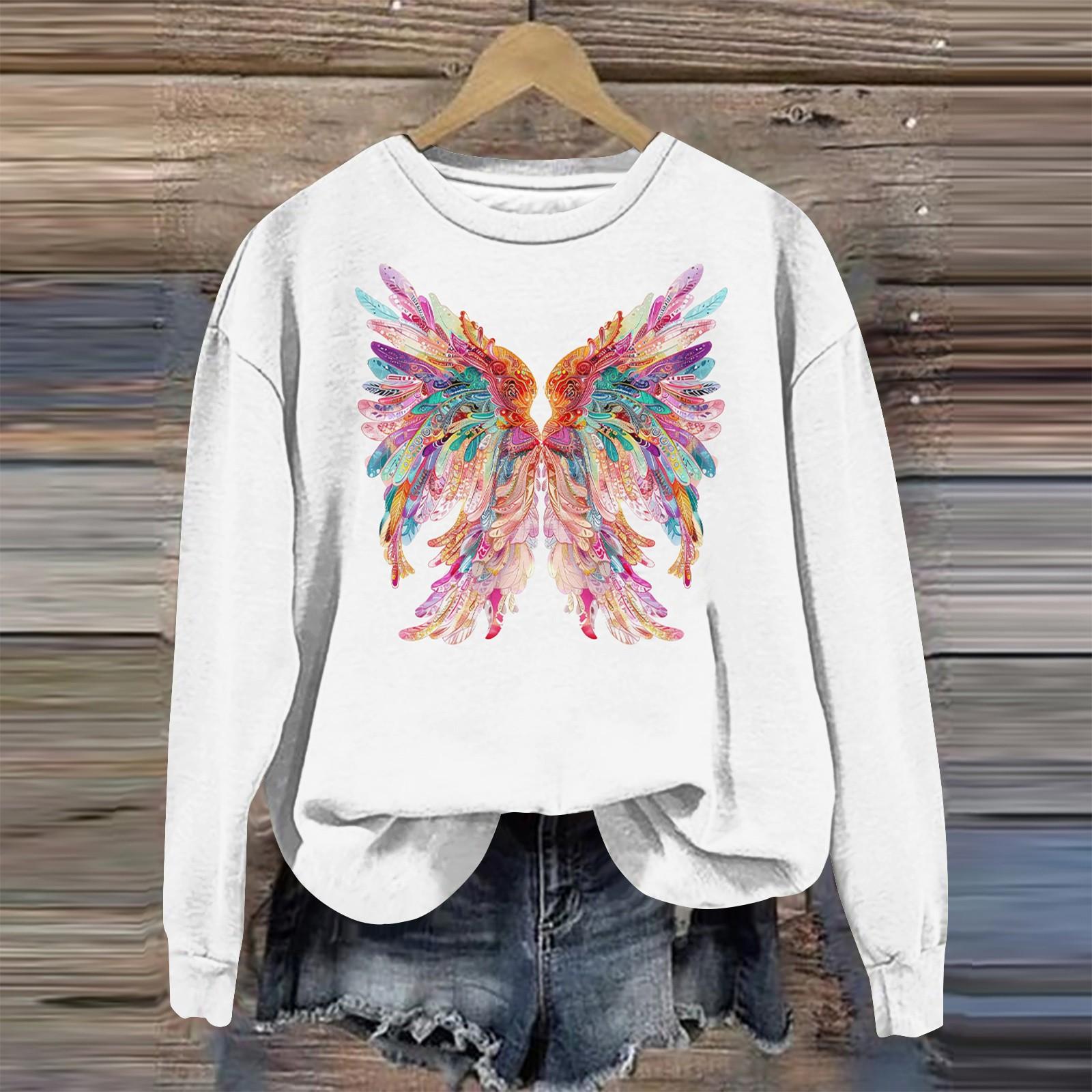 

Жіноча модна вільна повсякденна толстовка з кишеньковим довгим рукавом і принтом XL білий