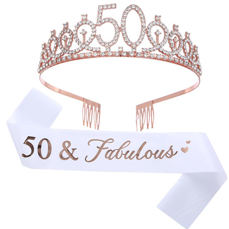 Europäische und Amerikanische Mode Legierung Digitale Krone Stirnband Digitaler Geburtstag Schultergurt Set Geburtstagsparty Ball Kopfschmuck für Mädchen