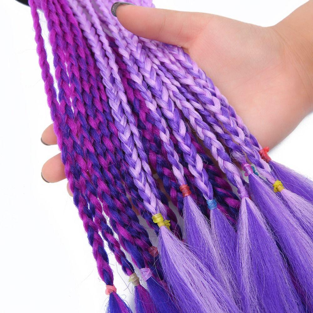 1 pièce Tresses colorées élastiques Filles Perruques Queue de cheval Nouvelles Tresses pour enfants