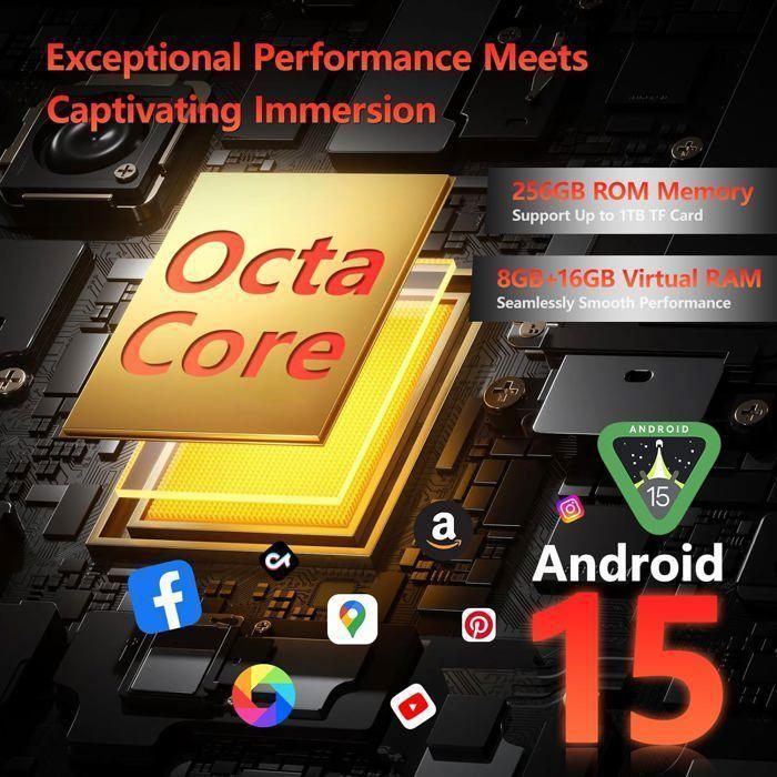 Téléphone Incassable OUKITEL WP53 Pro 24Go+256Go 6,52'' FHD+ 11000mAh Haut-parleur 128dB Smartphone Robuste Dural SIM/GPS Noir