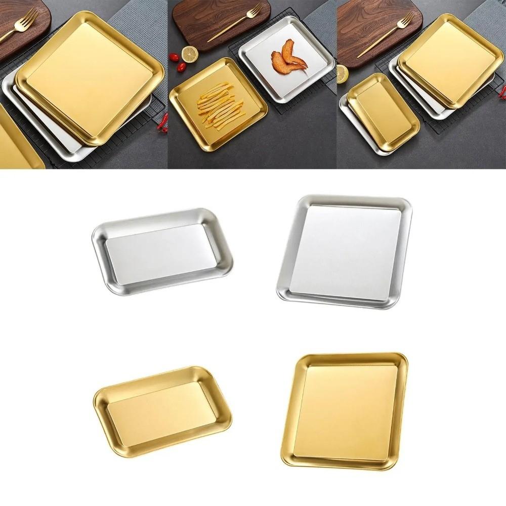 2PCS/SET Flat Design Shallow Tray Wear-resistant BBQ Plate Storage Tray Snack Dish  Food Serving