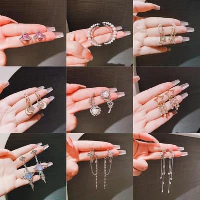 Elegante Quastenohrringe mit Stern und Mond - Luxuriöse Ohrstecker im koreanischen Stil für vielseitiges, alltägliches Tragen