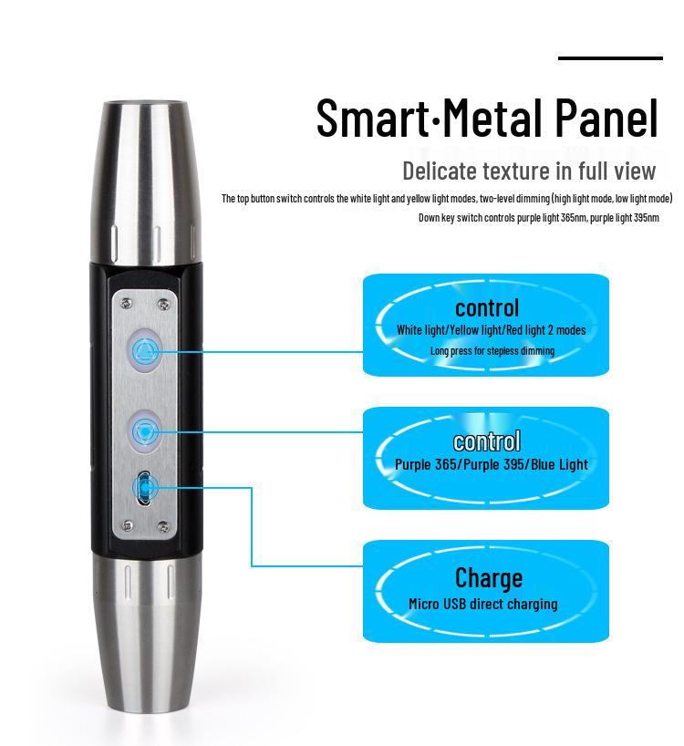 365nm Ultraviolet Light: Jadeite Identification, Banknote Verification, and Jewelry Anti-counterfeiting Flashlight
