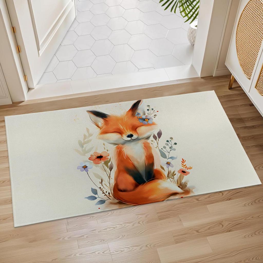 Mountain Bloom Bath Mat Non Slip Wildflower Meadow Bathroom Rug Nature Landscape Floor Mat for Home Decor 17x29.5 Inch