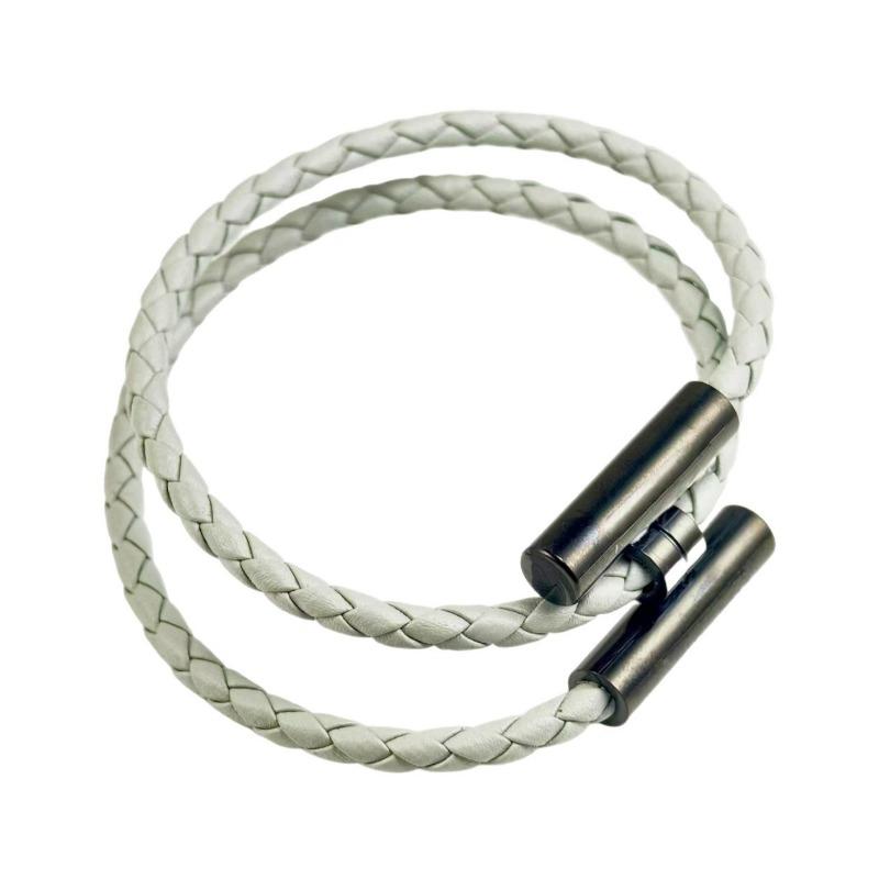 Stainless Steel Bracelet, Leather Woven Bracelet, Various Colors, Geometric Style, Light Luxury Style