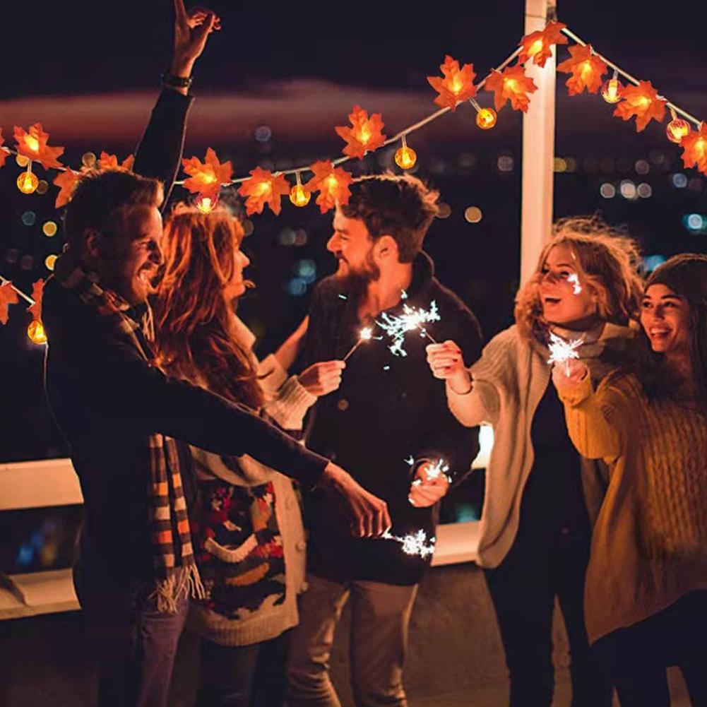 1.5M 3M 6M LED Pumpkin Maple Leaves Light String - USB/Battery Powered Fairy Lights, Solve Power Limitation, Bright & Durable