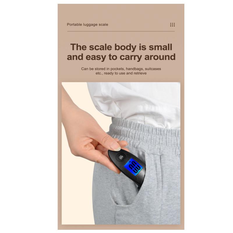 40kg/100g Portable Luggage Scale High Precision Travel Digital Hanging Scales With Webbing Belt LCD Digital Electronic Luggage