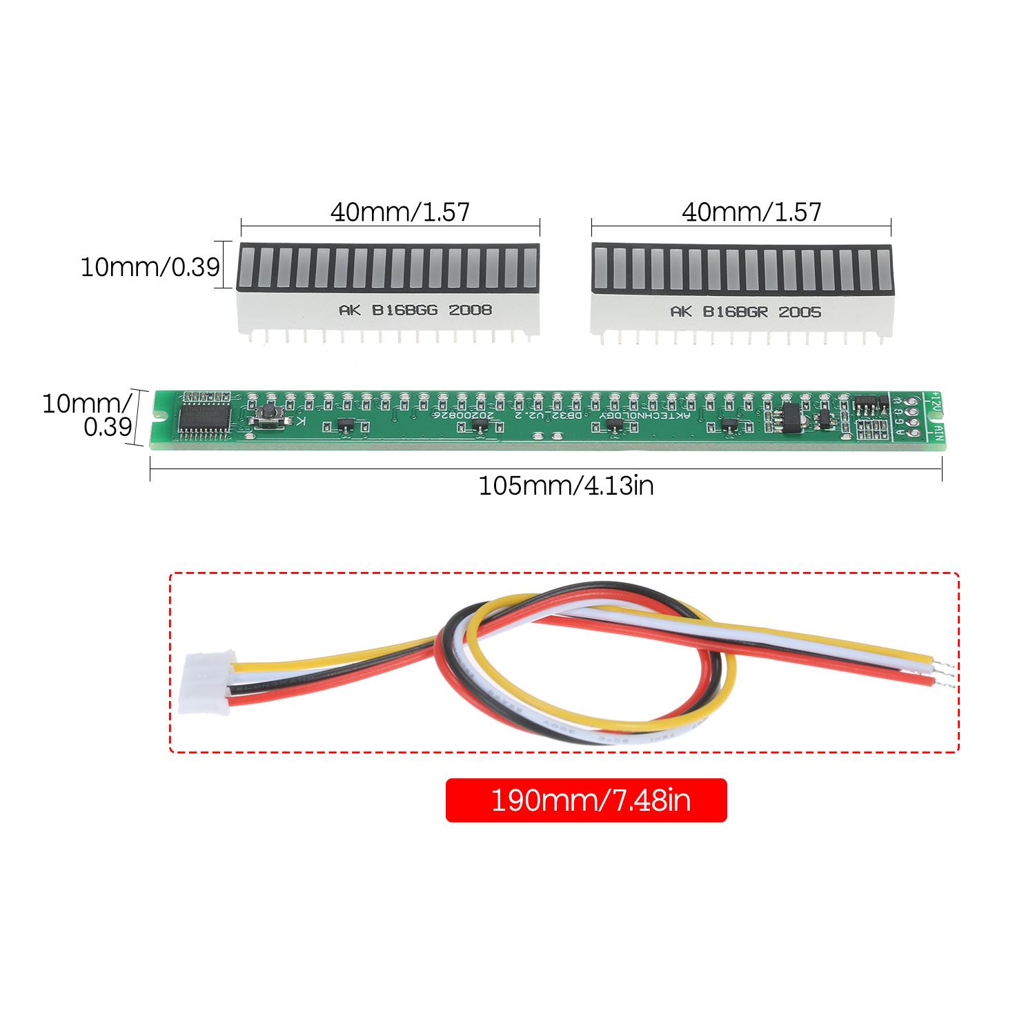 Индикатор уровня звука, 32-сегментная светодиодная полоса, анализатор спектра, визуализатор с многоцветной подсветкой, для музыкальной колонки, для любителей музыки, вечеринок