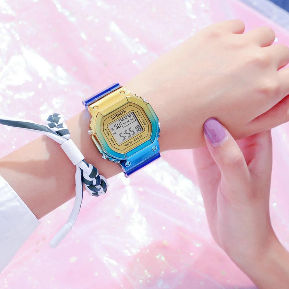 Square Chameleon Watch Electronic Watch For Men Women Multi-functional Fashion Colorful Sports Watch