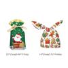 50PCS Rabbit Ear Xmas Candy Bags Merry Christmas Santa Claus Biscuit Bags Snowmen Snowflakes Candy Treat Bag Christmas