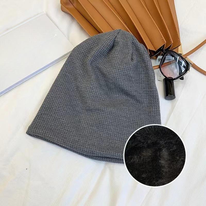 

Women Black Beanie Hat Y2k Style Face Slimming Spring Autumn Versatile Slouchy Hat Knitted Cap Large Size Cold Weather Accessory