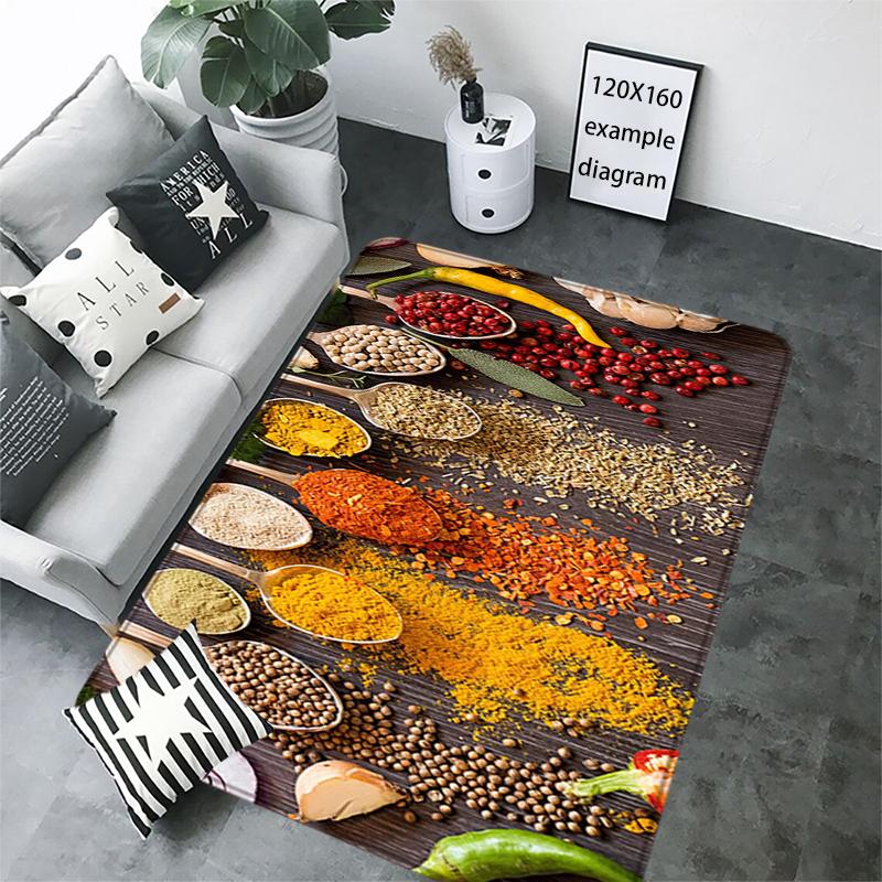 Food Condiment Kitchen Balcony Decor Doormat For Mom Coffee Bean Flannel Floor Mat Indoor Foot Rug Bedside Mats Corridor Carpet
