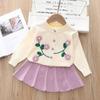 Cotton Girls Clothing Sets Winter Children Clothes Knited Sweater Tops and Skirt Suit Spring and Autumn Kids Outfits for Girls Costume