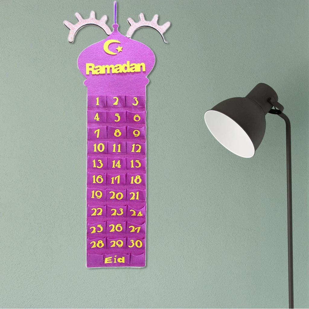 Eid Advent Calendar Hanging Storage Bag Party Decor