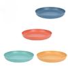 Wheat Straw Set of High-quality Horizontal Striped Dinner Bowls, Plates and Dishes Plastic Tableware Set, Plates