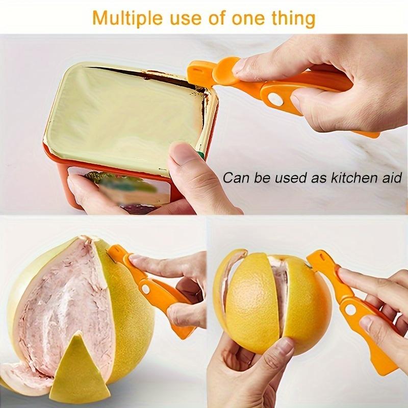 1pc Orange/lemon/grapefruit Plastic Plastic Peeler, Creative Cutter with Folding Handle, Kitchen Fruit and Vegetable Gadget