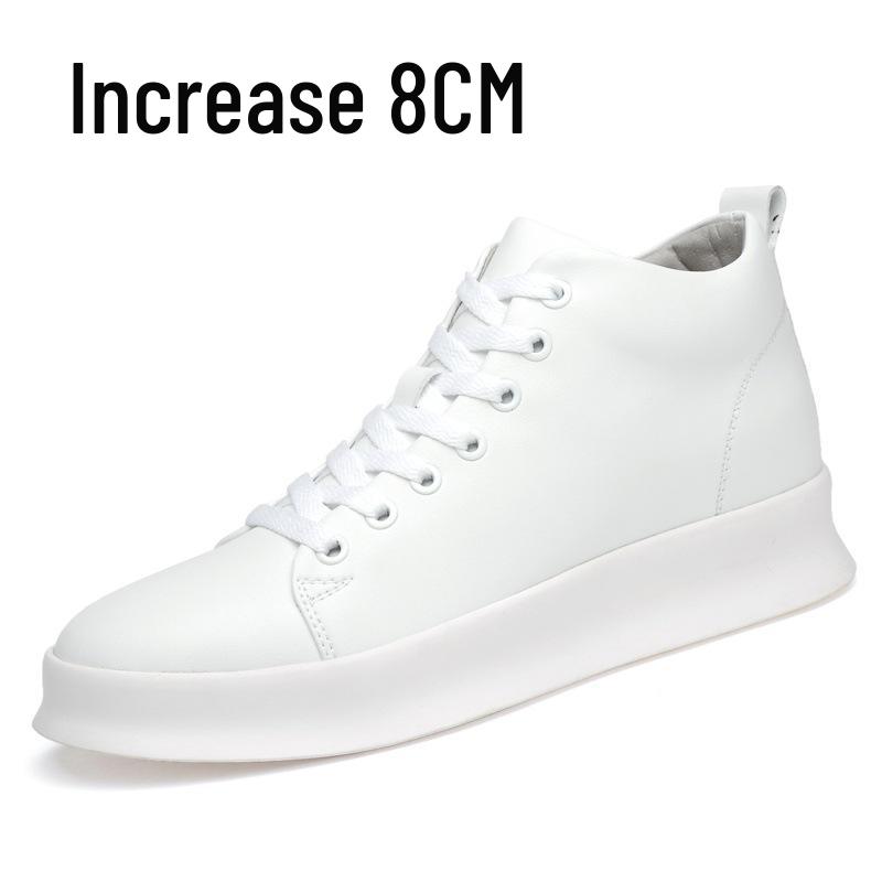 Men s Trendy 10cm Height-Increasing White Casual Shoes - Invisible Lift Sports Board Sneakers 38