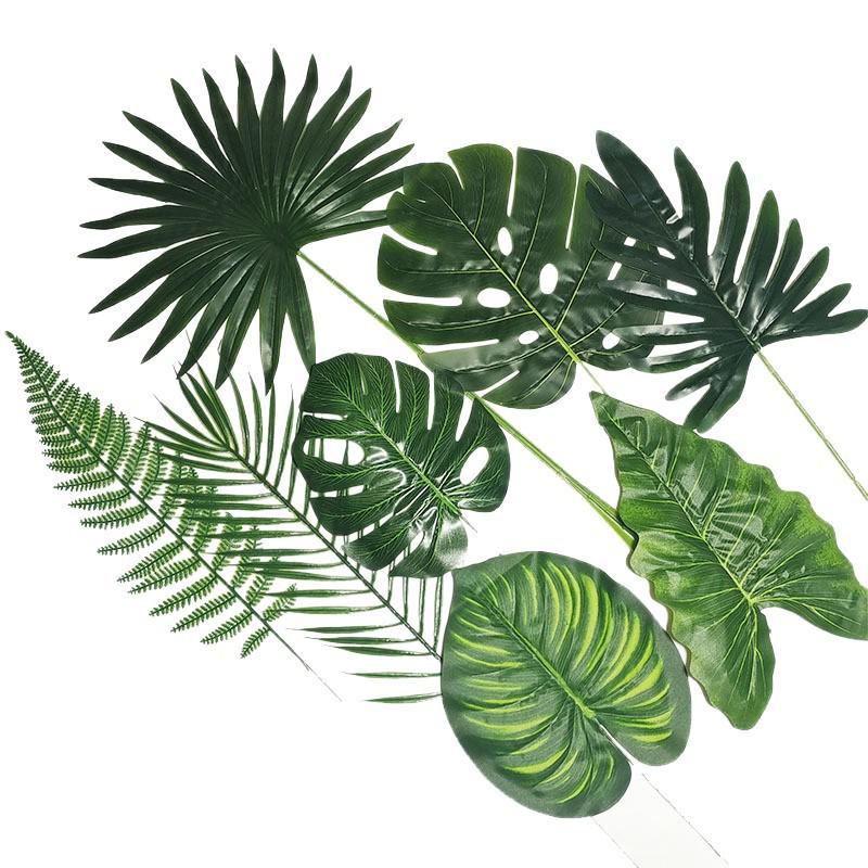 Konstgjorda Monstera- och Arecapalmblad för Bröllops- och Skogstema-Dekorationer