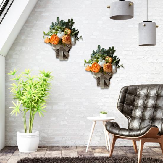 

Искусственная цветочная корзина, великолепная, неувядающая, реалистичная, декоративная, весенне-летняя, гирлянда из пионов для входной двери, домашний декор