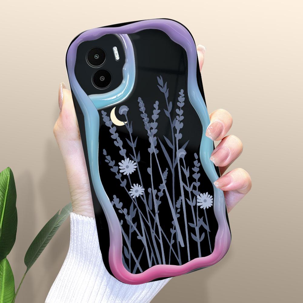 Roztomilý kreslený vzor krémová textura pouzdro vlnitý okraj měkký silikonový kryt pouzdro na telefon pro Xiaomi Redmi