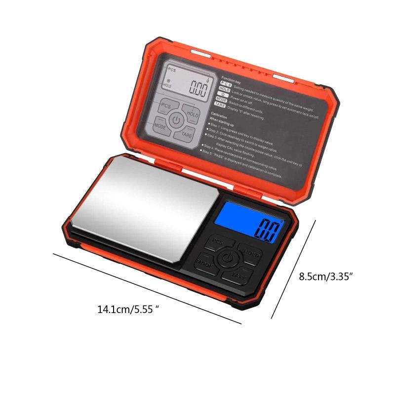 Digital Pocket Scale 100/200/300/500/1000g Jewelry Gram Scale 7 Units Conversion Calibration Weight Electronic Scale