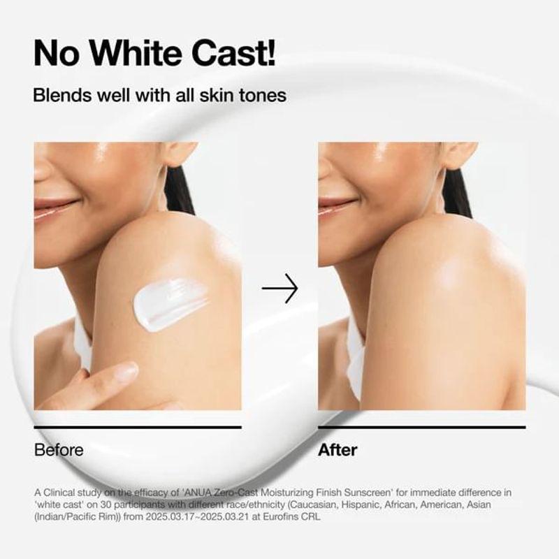 Anua - Zero-Cast Moisturizing Finish Sunscreen
