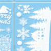 Static Christmas Window Stickers 9 Pieces Removable Winter Window Clings White & Balls Christmas Village Patterns Holiday Decor
