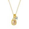 Elegante Quadratische Kristall Doppelanhänger Halskette Damen Vergoldete Choker Kette Mit Geburtsstein Farben Leicht Geometrisch