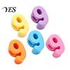 Large Hole Beads 5Pcs DIY Acrylic Bubble Number Beads, 0-9 Chunky Colorful Spacer for Crafting Projects
