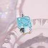 Cartoon Delightful Blue Alloy Brooch Creative Pin Unique Decorative Apparel Item