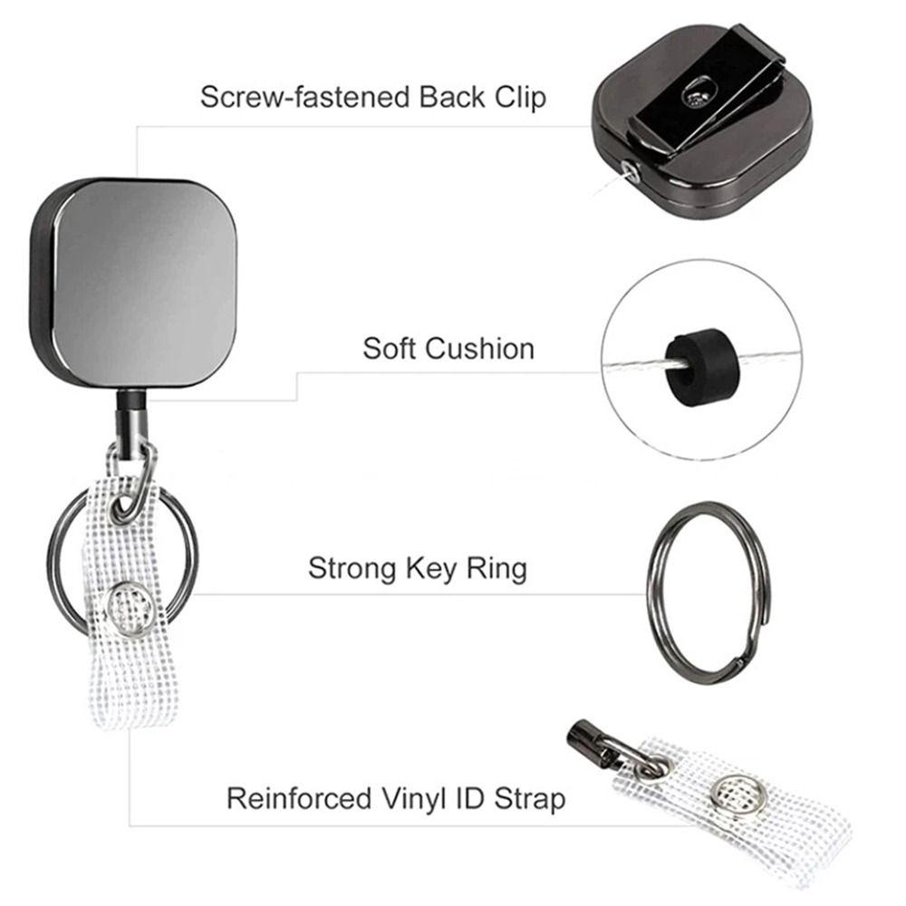 Retractable Pull Reel Carabiner Anti Lost Badge Reel Clip Anti-lost Keychain  Key Management