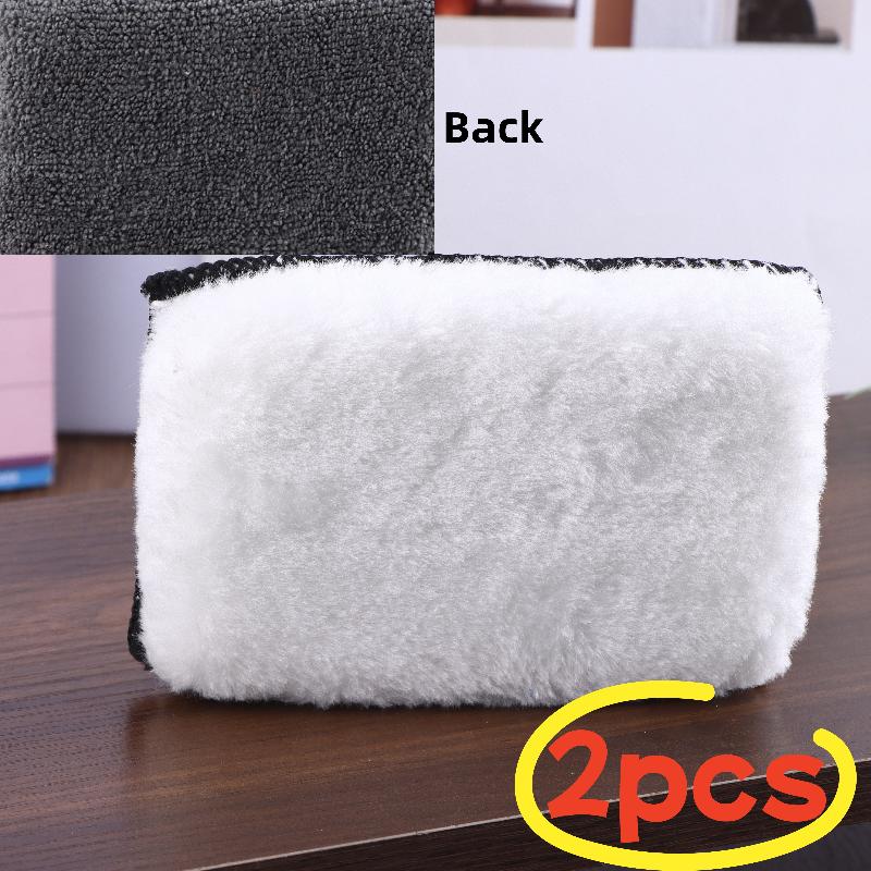 2/5Pcs Auto Interior Fleece Scrubbing Towel For Plastic Leather Wax Sponge Car Cleaning Tools Car Cleaning Microfiber Sponge