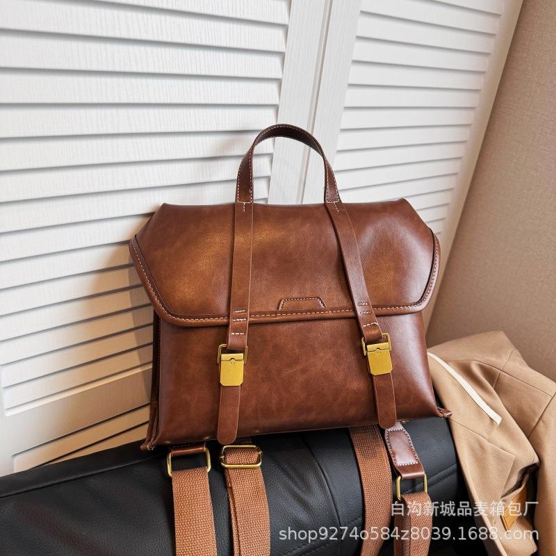 

British retro premium backpack bag little girl 2025 new college style handbag large capacity backpack коричневый