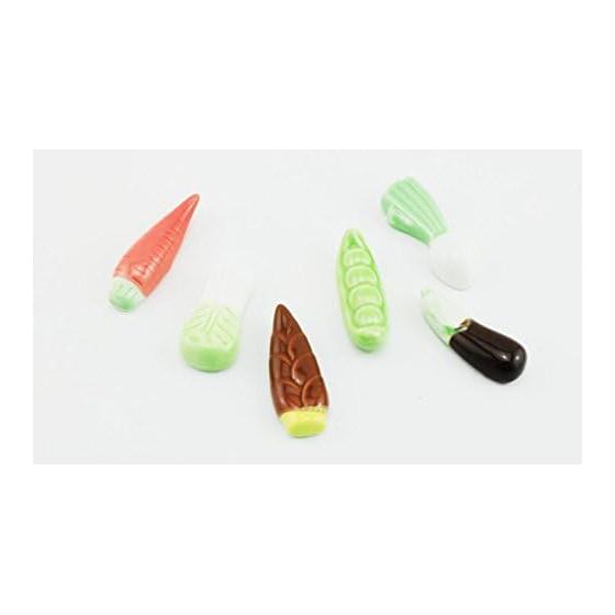 Naissant Vegetable Chopstick Rests, Set of 6 (Chinese Cabbage, Eggplant, Carrot, Edamame, Bamboo Shoot, Turnip), Table Coordination, Gift, Home