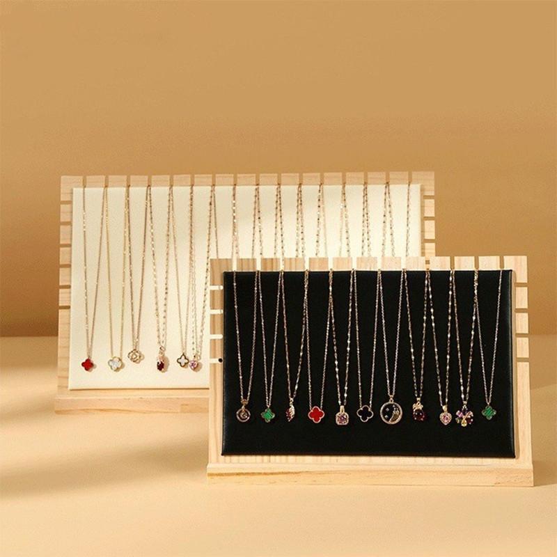 Jewelry Display Stand Necklace Hanging Rack Bamboo Wood Jewelry Stand Bracelet Storage Rack Sweater Chain Display Stand Stall