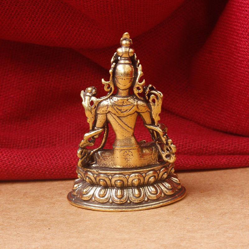 Pure copper Nepalese craftwork statue Buddha, Bodhisattva saving the eight difficult mother Tantric, small Buddha sculpture, 1Pc
