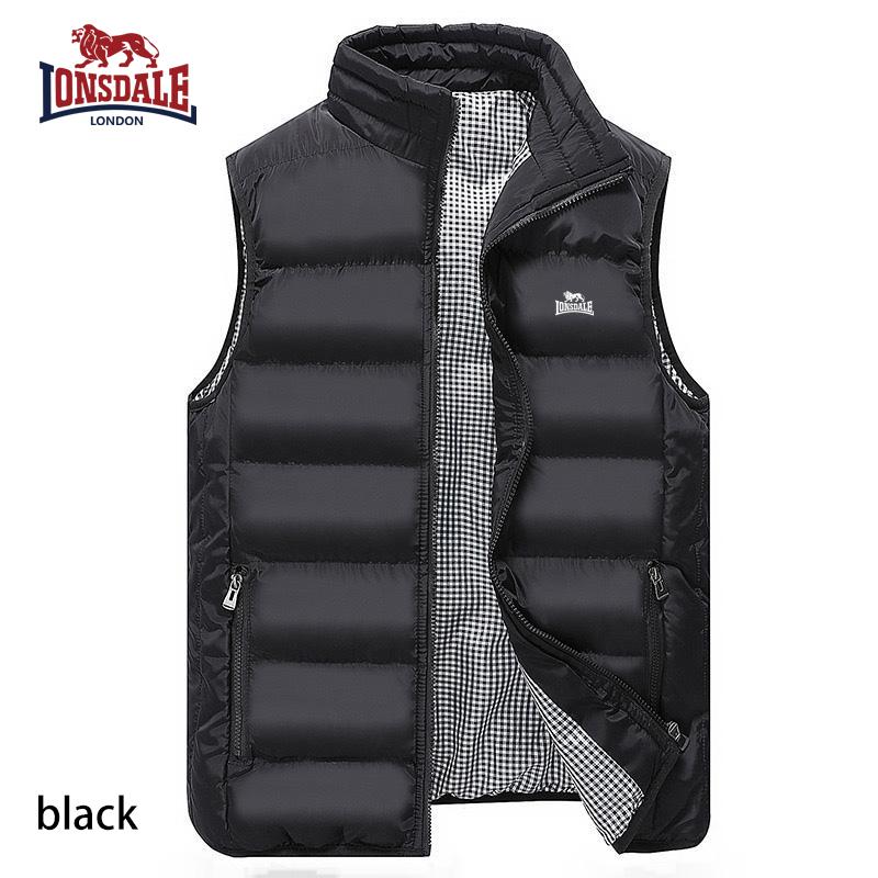 

Lonsdale Embroidered High-end Cotton Vest Jacket, Men s Autumn/Winter Fashion Casual Comfortable Sleeveless Jacket M